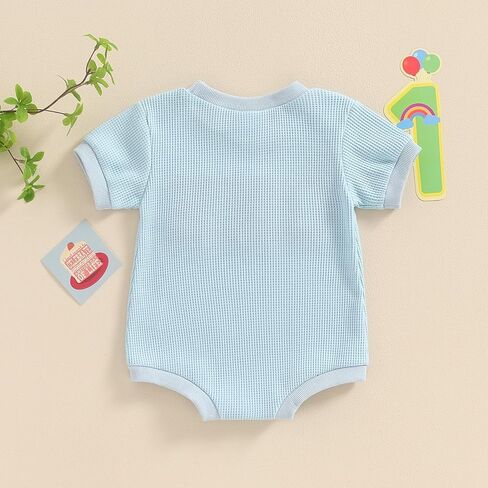 Muasaaluxi طفل رضيع فتاة صبي عيد ميلاد الزي ''واحد'' التطريز رومبير قطعة واحدة ارتداءها الهراء ملابس الصيف in Kuwait