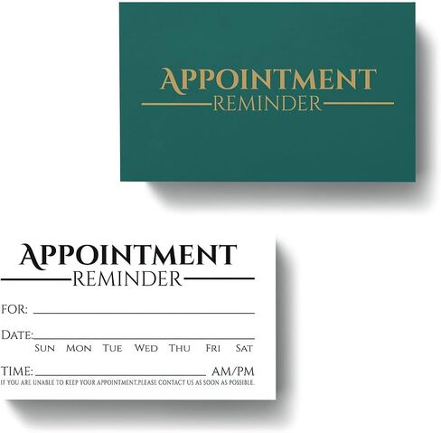 ITZAMNA Green Appointment Cards Vintage Client Appointment Reminder Card for Salon Makeup Artist Hair Stylist Nail Beauty Therapy Dentist pet Care 100 Card in Saudi Arabia