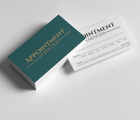 ITZAMNA Green Appointment Cards Vintage Client Appointment Reminder Card for Salon Makeup Artist Hair Stylist Nail Beauty Therapy Dentist pet Care 100 Card in Saudi Arabia