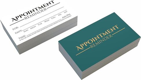 ITZAMNA Green Appointment Cards Vintage Client Appointment Reminder Card for Salon Makeup Artist Hair Stylist Nail Beauty Therapy Dentist pet Care 100 Card in Saudi Arabia