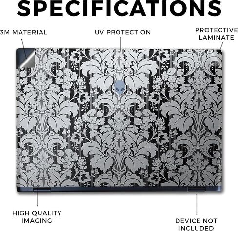 Carbon Fiber Laptop Skin Compatible with Alienware M16 R2 (2024) - Andromeda - Premium 3M Vinyl Protective Wrap Decal Cover - Easy to Apply | Crafted in The USA by MightySkins in Kuwait