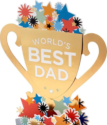Hallmark Paper Wonder Pop Up Father's Day Card (World's Best Dad Trophy) or Birthday Card for Dad in Saudi Arabia