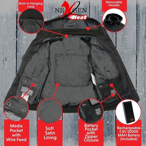 Nexgen Heat MPL2761SET سترة نسائية سوداء "ساخنة" بنمط سباقات دافئة للمشي لمسافات طويلة وركوب الخيل مع بطارية in Kuwait