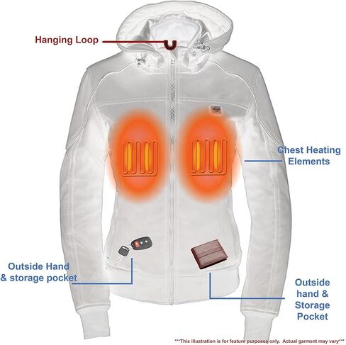 Nexgen Heat MPL2761SET سترة نسائية سوداء "ساخنة" بنمط سباقات دافئة للمشي لمسافات طويلة وركوب الخيل مع بطارية in Kuwait