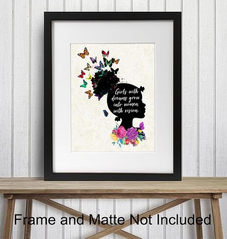 African American Girls Motivational Wall Art - Black Art - Inspirational Poster - Teens, Little Girls Bedroom, Kids Room - Positive Quotes - Encouragement Sayings - Daughter Gifts - Family Wall Decor in Saudi Arabia