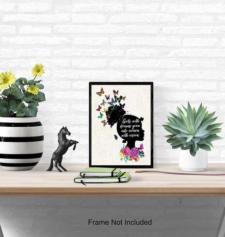 African American Girls Motivational Wall Art - Black Art - Inspirational Poster - Teens, Little Girls Bedroom, Kids Room - Positive Quotes - Encouragement Sayings - Daughter Gifts - Family Wall Decor in Saudi Arabia