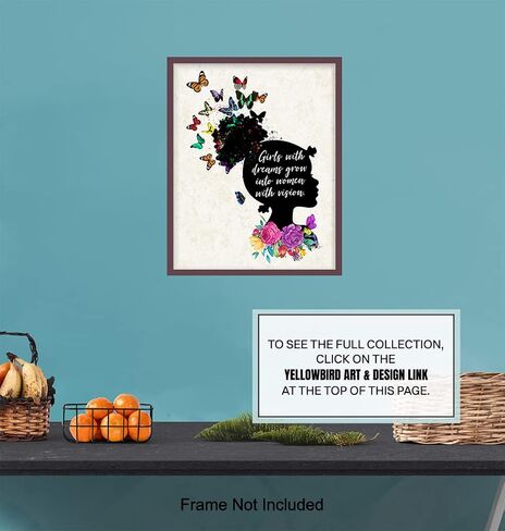 African American Girls Motivational Wall Art - Black Art - Inspirational Poster - Teens, Little Girls Bedroom, Kids Room - Positive Quotes - Encouragement Sayings - Daughter Gifts - Family Wall Decor in Saudi Arabia