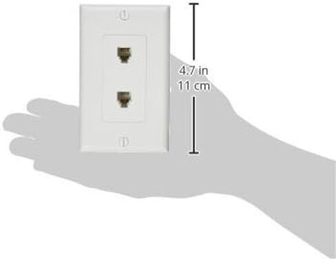 Morris 80171 Decorative Dual RJ11 4 Conductor Phone Jack Wall Plate, 2 Piece, White in Saudi Arabia