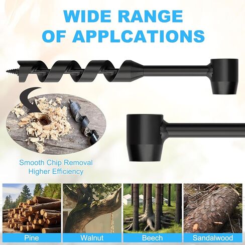 رأس مثقاب يدوي من Rocaris مقاس 1 × 10 بوصة لسهولة الحفر على الخشب، مثالية للتخييم ومهام الأعمال الخشبية in Kuwait