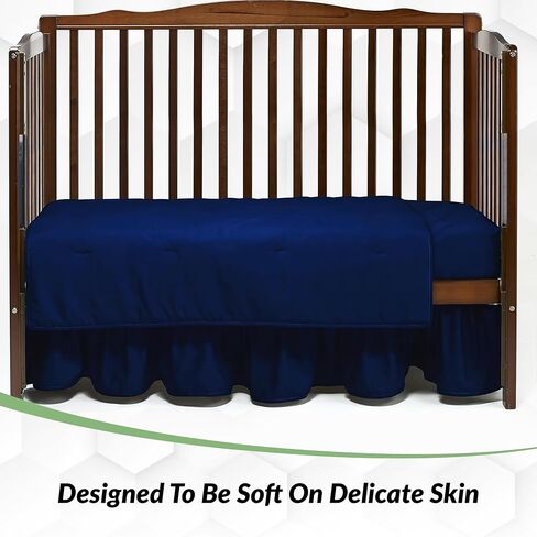 aBaby Baby Crib Bedding Set – 3 Piece Premium Quality Nursery Bedding for Boys and Girls, Includes Super Soft & Machine Washable Fitted Crib Sheet, Comforter and Dust Ruffle, Black in Saudi Arabia