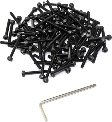 iexcell 100 Pcs M3 x 30/35/40/45/50 Alloy Steel 12.9 Grade Hex Socket Head Cap Screws Bolts Assortment Kit, Black Oxide Finish in Saudi Arabia