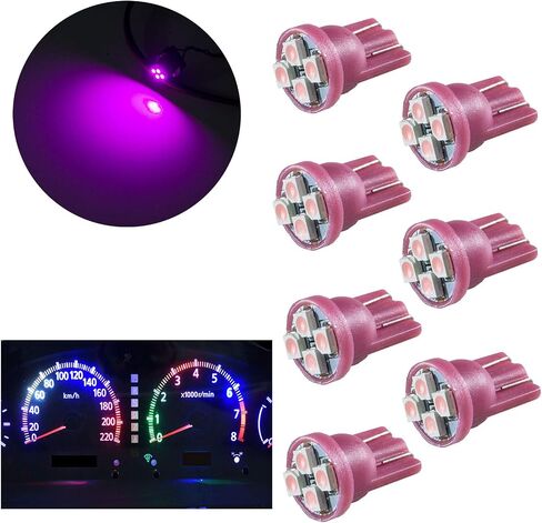 PA LED 6PCS T10 168 194 Led instrument LEDnel Dash Light Bulb 1/2" Twist Lock Socket -12V (Purple) in Saudi Arabia