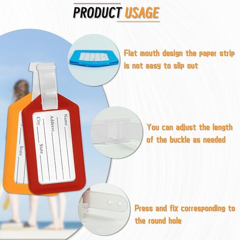 20 Pcs Luggage Tag Plastic Luggage Tags, 3.4x1.9 Inches Bright Luggage Tags Identifiers with Lanyard& Name ID Identifiers, 10 Colors Label Travel Accessories Airplane Suitcase Labels (Multicolour) in Saudi Arabia