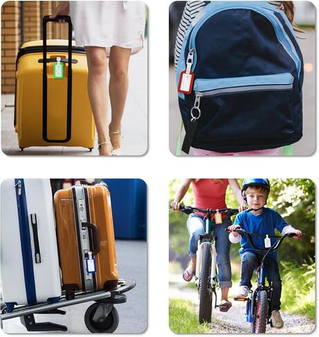 20 Pcs Luggage Tag Plastic Luggage Tags, 3.4x1.9 Inches Bright Luggage Tags Identifiers with Lanyard& Name ID Identifiers, 10 Colors Label Travel Accessories Airplane Suitcase Labels (Multicolour) in Saudi Arabia