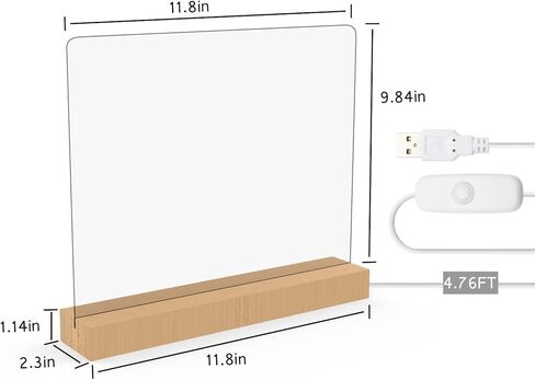 Acrylic Dry Erase Board with Light, Light up Dry Erase Board with Stand as a Glow Memo LED Letter Message Board Note Glass Led White Board with 4 Markers and 8 Lighting Modes (11.8 x 9.8") in Kuwait