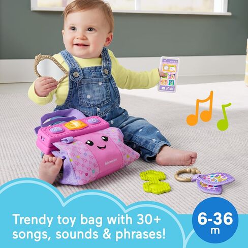 Fisher-Price Baby & Toddler Toy Laugh & Learn Going Places Learning Purse Interactive Bag & 4 Accessories for Ages 6+ Months in Saudi Arabia
