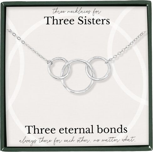 HOPE LOVE SHINE Sisters necklace for 2 3 4 5 Sister birthday gift from sister jewelry Big Little Sister circles ring necklace sterling silver in Kuwait