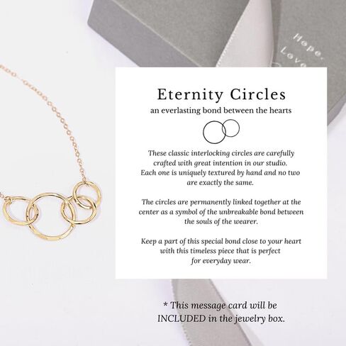 HOPE LOVE SHINE Sisters necklace for 2 3 4 5 Sister birthday gift from sister jewelry Big Little Sister circles ring necklace sterling silver in Kuwait