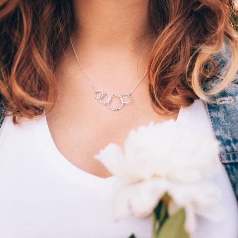 HOPE LOVE SHINE Sisters necklace for 2 3 4 5 Sister birthday gift from sister jewelry Big Little Sister circles ring necklace sterling silver in Kuwait