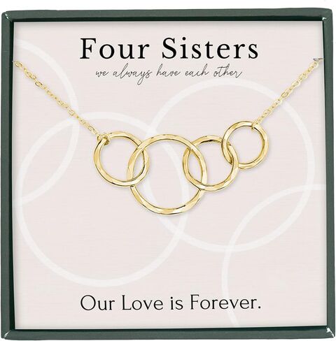 HOPE LOVE SHINE Sisters necklace for 2 3 4 5 Sister birthday gift from sister jewelry Big Little Sister circles ring necklace sterling silver in Kuwait