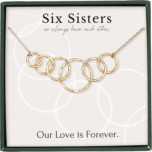 HOPE LOVE SHINE Sisters necklace for 2 3 4 5 Sister birthday gift from sister jewelry Big Little Sister circles ring necklace sterling silver in Kuwait