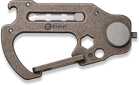 CIVIVI Polymorph Titanium Carabiner Multi-Tool with Utility Blade, Bottle Opener, Screwdriver C20045-1 in Saudi Arabia