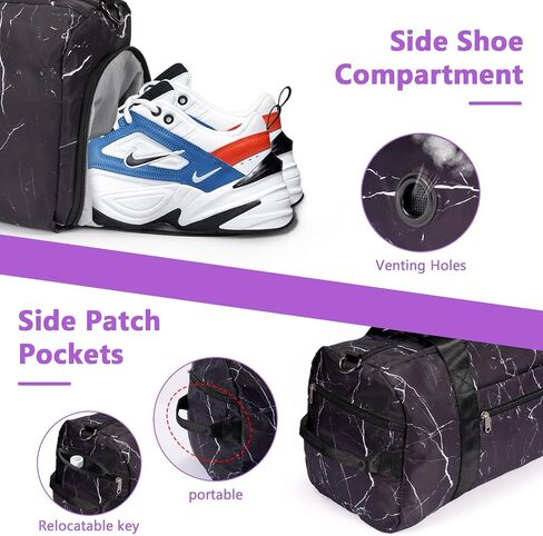 Gym Bag Womens Mens with Shoes Compartment and Wet Pocket Travel Duffel Bag Fitness Workout Sports with 9 Compartments Including Water Resistant Pouch For Plane Swimming Yoga Weekend Business Trip in Saudi Arabia