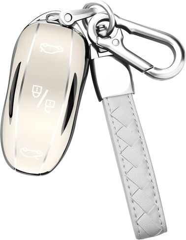 Sindeda Premium Key Cases for Tesla Model S 3 Y Ultra-Thin and Ultra-Light Key Fob Cover Waterproof Keychain (Red) in Saudi Arabia