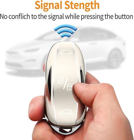 Sindeda Premium Key Cases for Tesla Model S 3 Y Ultra-Thin and Ultra-Light Key Fob Cover Waterproof Keychain (Red) in Saudi Arabia
