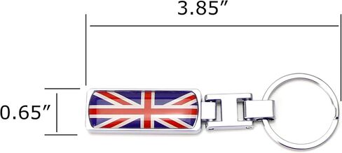 iJDMTOY Great Britain Flag Design Blue/Red UK Union Jack Color Stripe Chrome Badge Keychain Ring Compatible With All Britain Cars in Saudi Arabia
