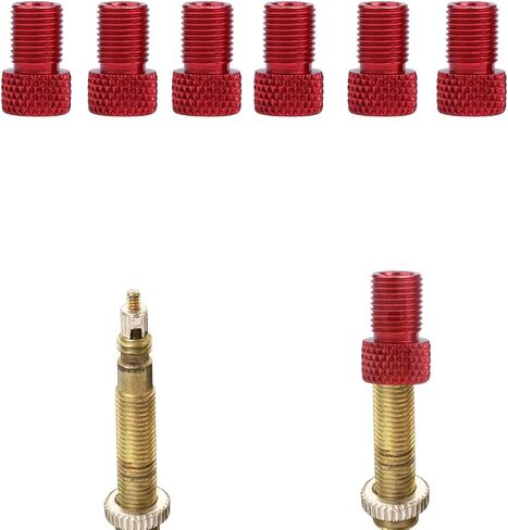 Presta to Schrader Valve Adapter for Bike, Inflate Presta Valve Tire with Air Compressor or Regular Bike Pump - 6 Pieces, Multiple Color Options (Black) in Saudi Arabia