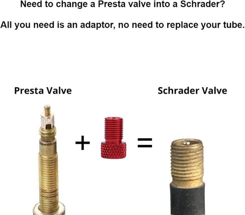 Presta to Schrader Valve Adapter for Bike, Inflate Presta Valve Tire with Air Compressor or Regular Bike Pump - 6 Pieces, Multiple Color Options (Black) in Saudi Arabia
