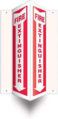 Accuform Fire Extinguisher 3D Projection Sign, 12"x4" High-Impact Plastic with Pre-Drilled Mounting Holes, Made in USA, PSP330 in Saudi Arabia