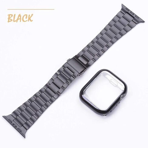 Wolait Compatible with Apple Watch Ultra Band 42mm 44mm 45mm 49mm 38mm 40mm 41mm with Case, Upgraded Business Stainless Steel Band with Screen Protector Cover for iWatch Series 9/8/7/6/SE Series 5/4/3/2/1 in Saudi Arabia