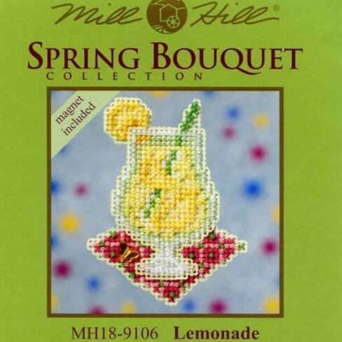 Lemonade Beaded Counted Cross Stitch Ornament Kit Mill Hill 2009 Spring Bouquet MH18-9106 in Saudi Arabia