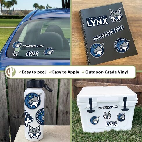 Desert Cactus Minnesota Lynx WNBA Women's National Basketball Association Officially Licensed Sticker Vinyl Decal Laptop Water Bottle Car Scrapbook (Type 2) in Saudi Arabia