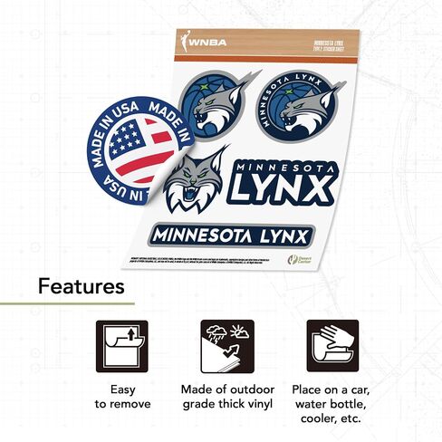 Desert Cactus Minnesota Lynx WNBA Women's National Basketball Association Officially Licensed Sticker Vinyl Decal Laptop Water Bottle Car Scrapbook (Type 2) in Saudi Arabia