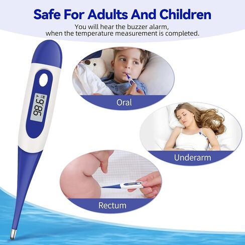 Thermometers for Adults & Kids - Medical Grade, Accurate Oral/Armpit, Ideal for Travel, Easy-to-Read Digital Display in Saudi Arabia