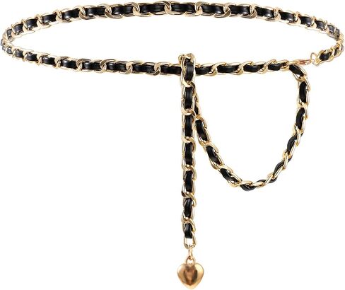 Leather Chain Belts for Women Girls, Adjustable Vintage Metal Waist Chains Body Chain Belt for Jean Pants Dress in Saudi Arabia