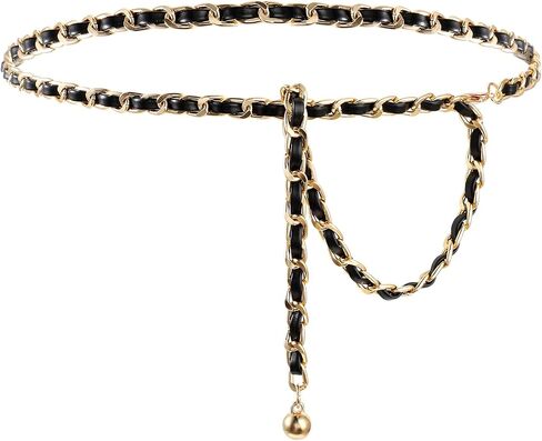 Leather Chain Belts for Women Girls, Adjustable Vintage Metal Waist Chains Body Chain Belt for Jean Pants Dress in Saudi Arabia
