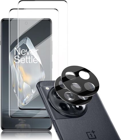 2+2 Pcs For OnePlus 12R Screen Protector Tempered Glass 2 Pcs+ Camera Lens Protector 2 Pcs, 9H Hardness, Bubble Free, Support Fingerprint Sensor, HD Film for OnePlus 12R 5G in Saudi Arabia