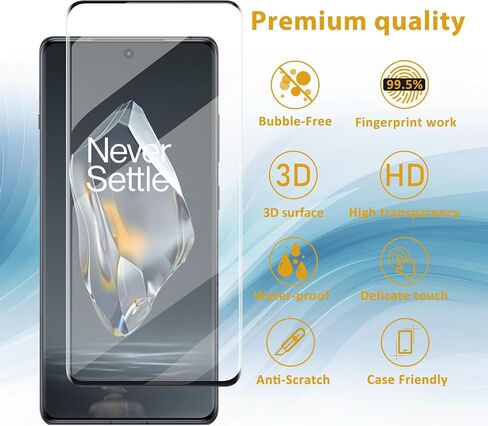 2+2 Pcs For OnePlus 12R Screen Protector Tempered Glass 2 Pcs+ Camera Lens Protector 2 Pcs, 9H Hardness, Bubble Free, Support Fingerprint Sensor, HD Film for OnePlus 12R 5G in Saudi Arabia