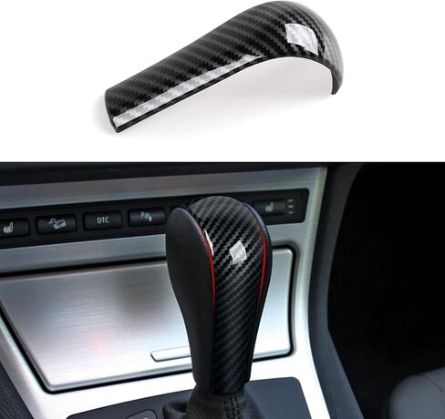 HENGYUESHANG Car Gear Shift Knob Cover Sticker Decal Carbon Color ABS Trim fits for BMW E90 E91 X1 E84 Z4 E89 E60 E61 E62 E63 E64 E81 E87 Accessories (Style E) in Saudi Arabia
