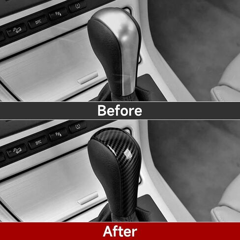 HENGYUESHANG Car Gear Shift Knob Cover Sticker Decal Carbon Color ABS Trim fits for BMW E90 E91 X1 E84 Z4 E89 E60 E61 E62 E63 E64 E81 E87 Accessories (Style E) in Saudi Arabia
