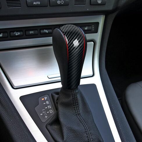HENGYUESHANG Car Gear Shift Knob Cover Sticker Decal Carbon Color ABS Trim fits for BMW E90 E91 X1 E84 Z4 E89 E60 E61 E62 E63 E64 E81 E87 Accessories (Style E) in Saudi Arabia
