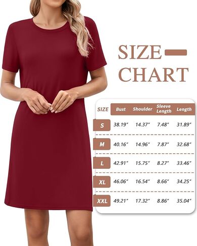 3 Pack Women's Soft Nightdress, Short Sleeve Crewneck Nightgowns Casual Plain Sleepshirts Loose Solid Sleep Dress in Saudi Arabia