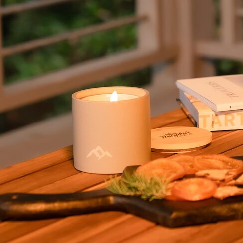 Murphy's Naturals Refillable Mosquito Repellent Candle | White | DEET Free | Plant Based Essential Oils | Soywax, Beeswax Blend | One 9oz Candle Included in Saudi Arabia