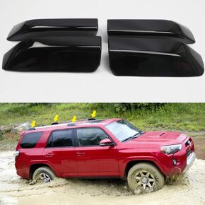 ITrims Car Roof Rack Rail End Cover Shell Cap Trim for Toyota 4Runner 4WD N280 TRD Pro 2010-2022 2018 2019 Black 4PCS