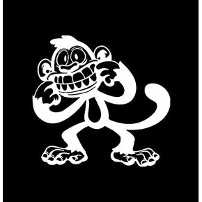 Monkey Grinning NOK Decal Vinyl Sticker |Cars Trucks Vans Walls Laptop|White |5.5 x 5.3 in|NOK1447