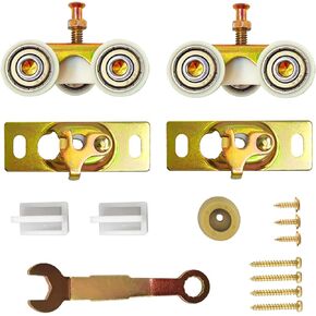 2 Pack Pocket Door Frame Roller,Sliding Pocket Door Top Hanger Rollers Uesd for Johnson Part #1125 & #1500 Hardware Kit, 1" Nylon Ball Bearing Wheels, 200lbs Weight Capacity